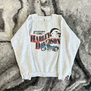 Vintage 90s Holoubek Brand Harley Davidson Biker Pullover Sweatshirt